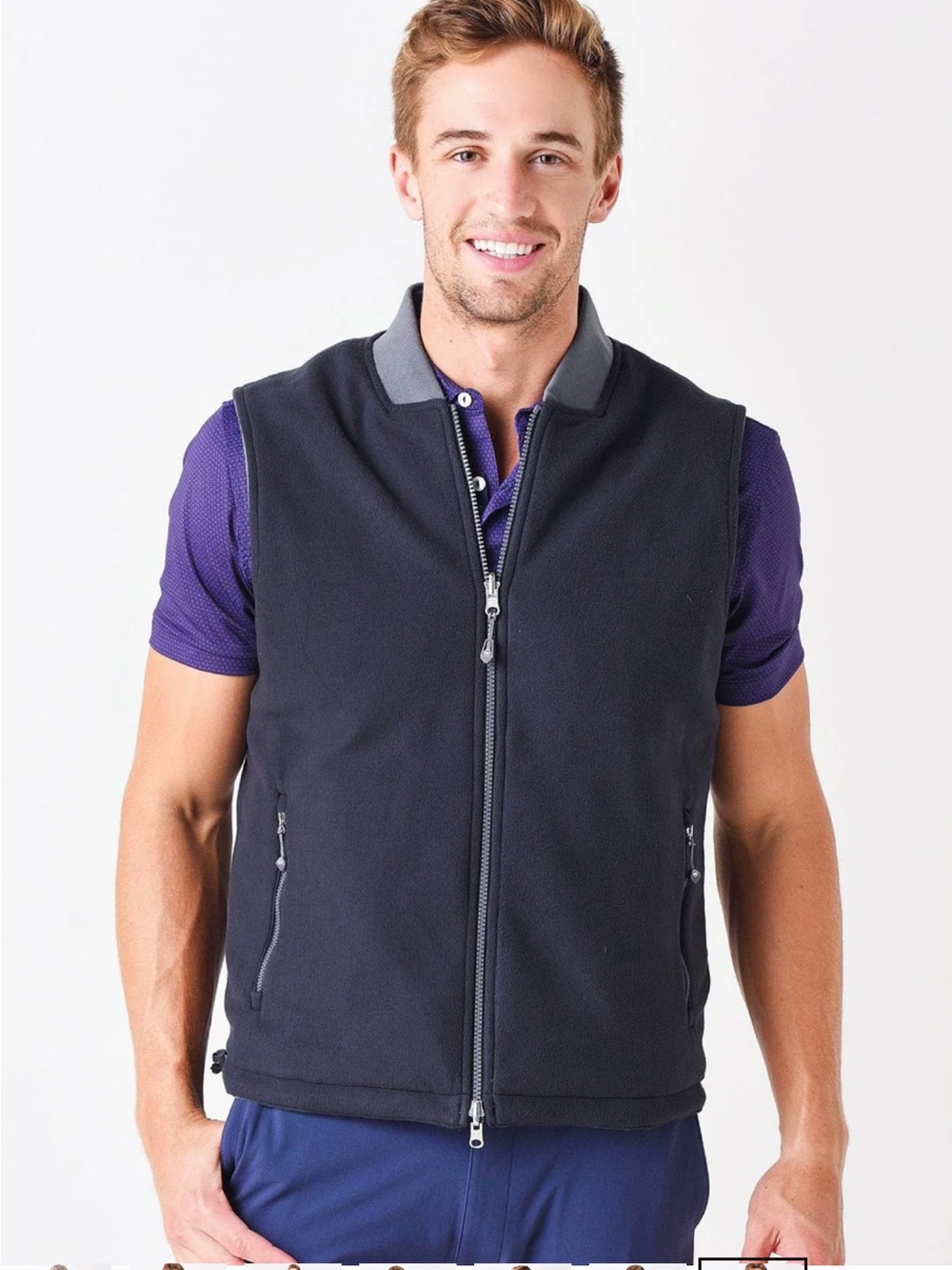 Peter Millar Thermal Block Reversible Vest Black Gray Size Medium Golf Preppy - Picture 3 of 16
